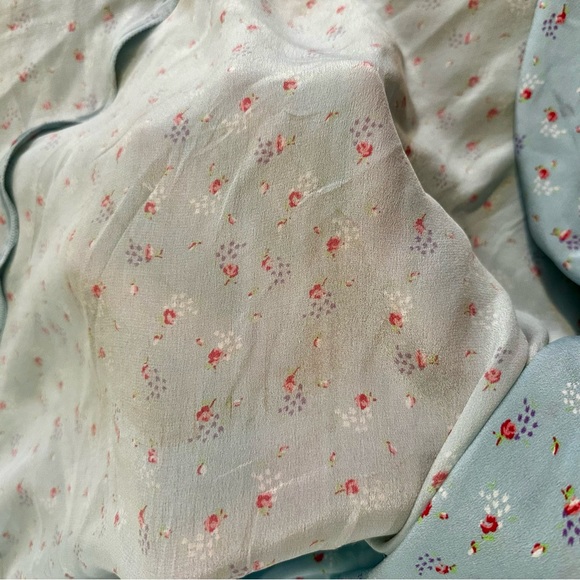 LoveShackFancy Jolene Silk Skirt in Blue - Picture 7 of 13